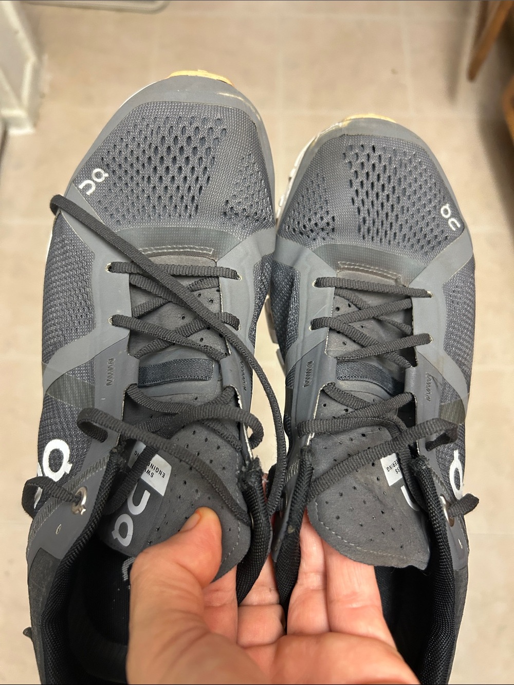 On Running Women Athletic Running Shoes - Gray with White Logo
